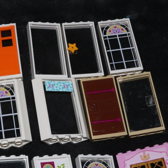 Lego friends doors windows white frames 28327 lot castle door, panes - Picture 11 of 16